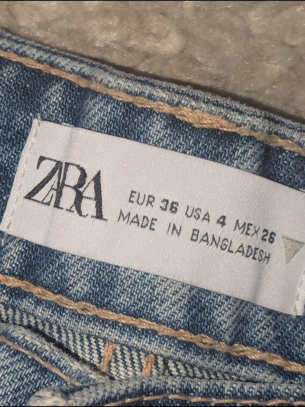 Zara Light Blue Distressed Denim Shorts